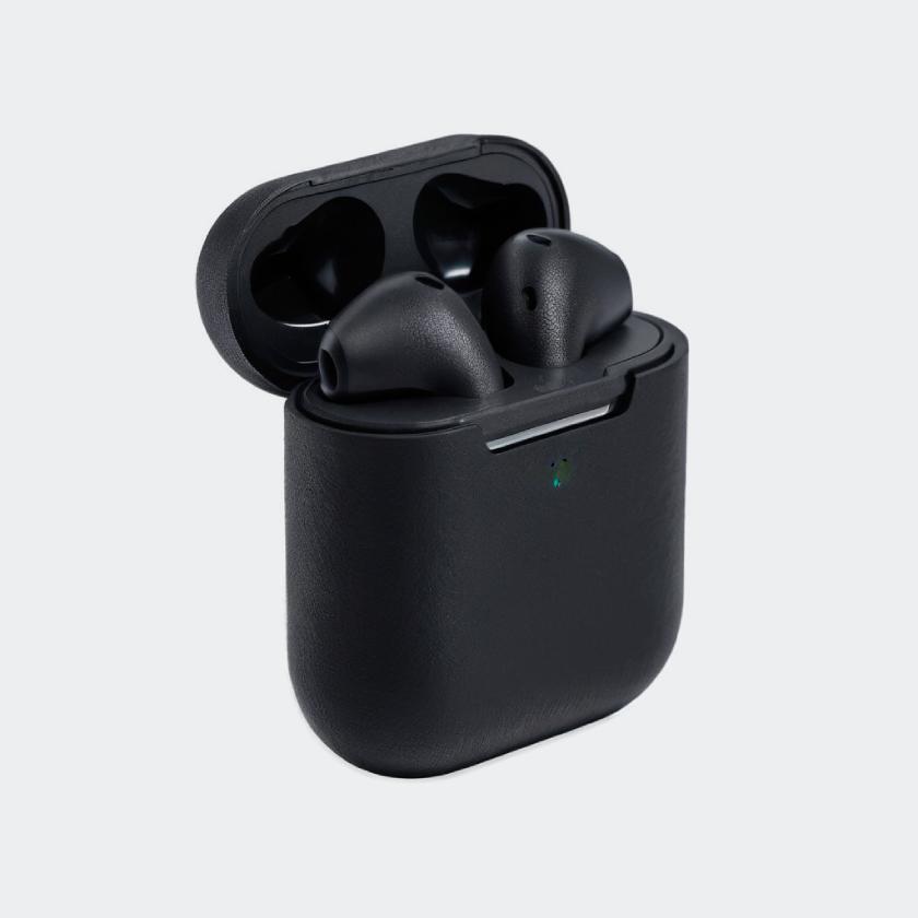 An in - ear bluetooth earbud case in black